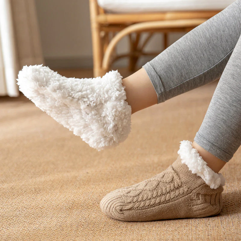 Women’s Non-Slip Slipper Knit Socks with Inner Lining - Image 2