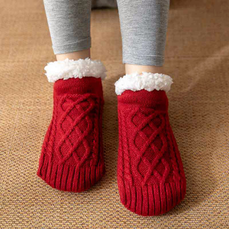 Women’s Non-Slip Slipper Knit Socks with Inner Lining - Image 3