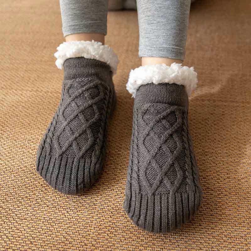 Women’s Non-Slip Slipper Knit Socks with Inner Lining - Image 4