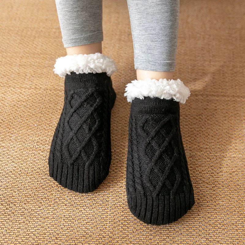 Women’s Non-Slip Slipper Knit Socks with Inner Lining - Image 5