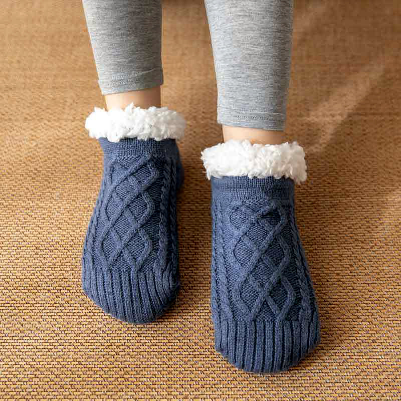 Women’s Non-Slip Slipper Knit Socks with Inner Lining - Image 7