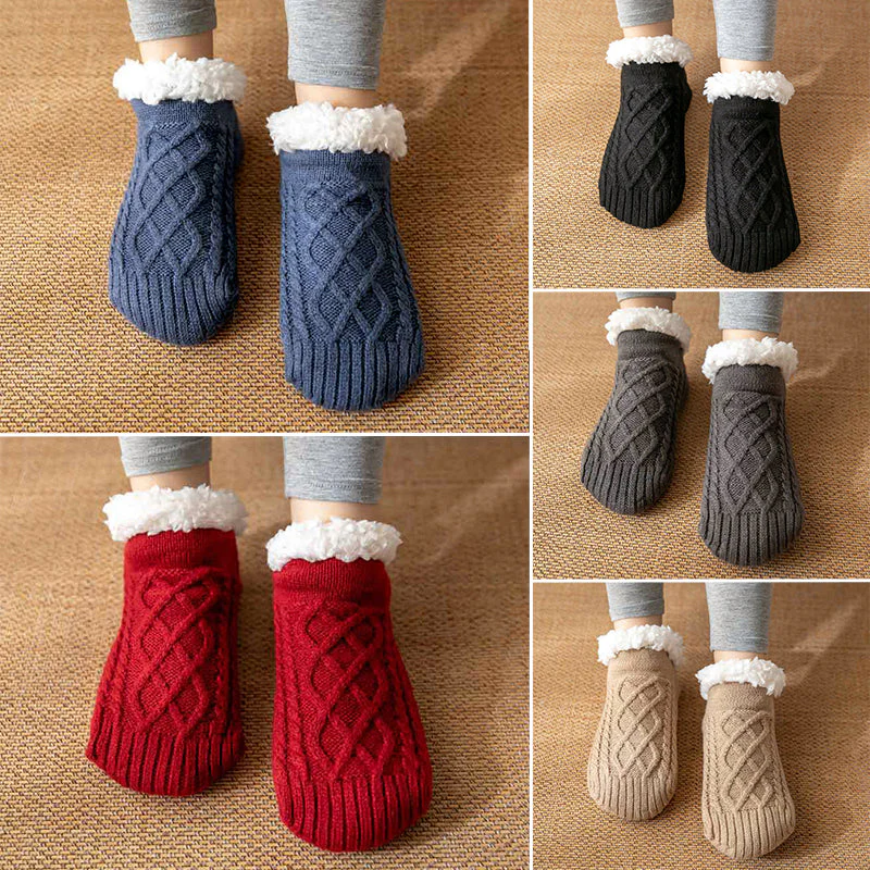 Women’s Non-Slip Slipper Knit Socks with Inner Lining - Image 9