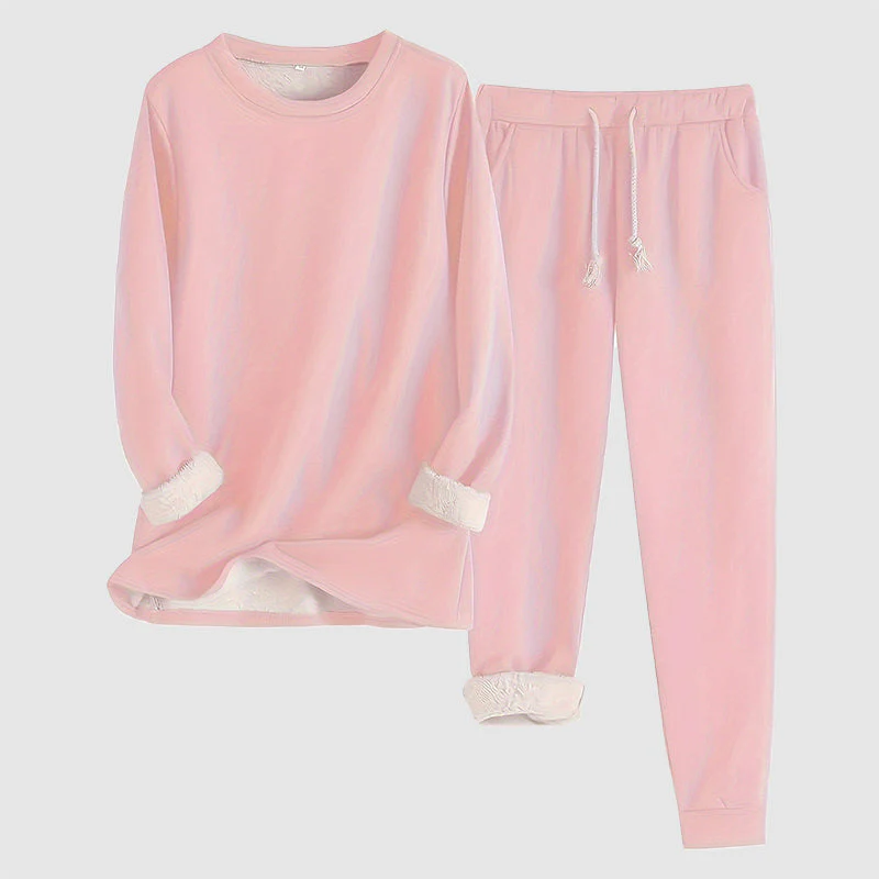 Women’s Two-Piece Homewear Set with Fleece Lining - Image 3
